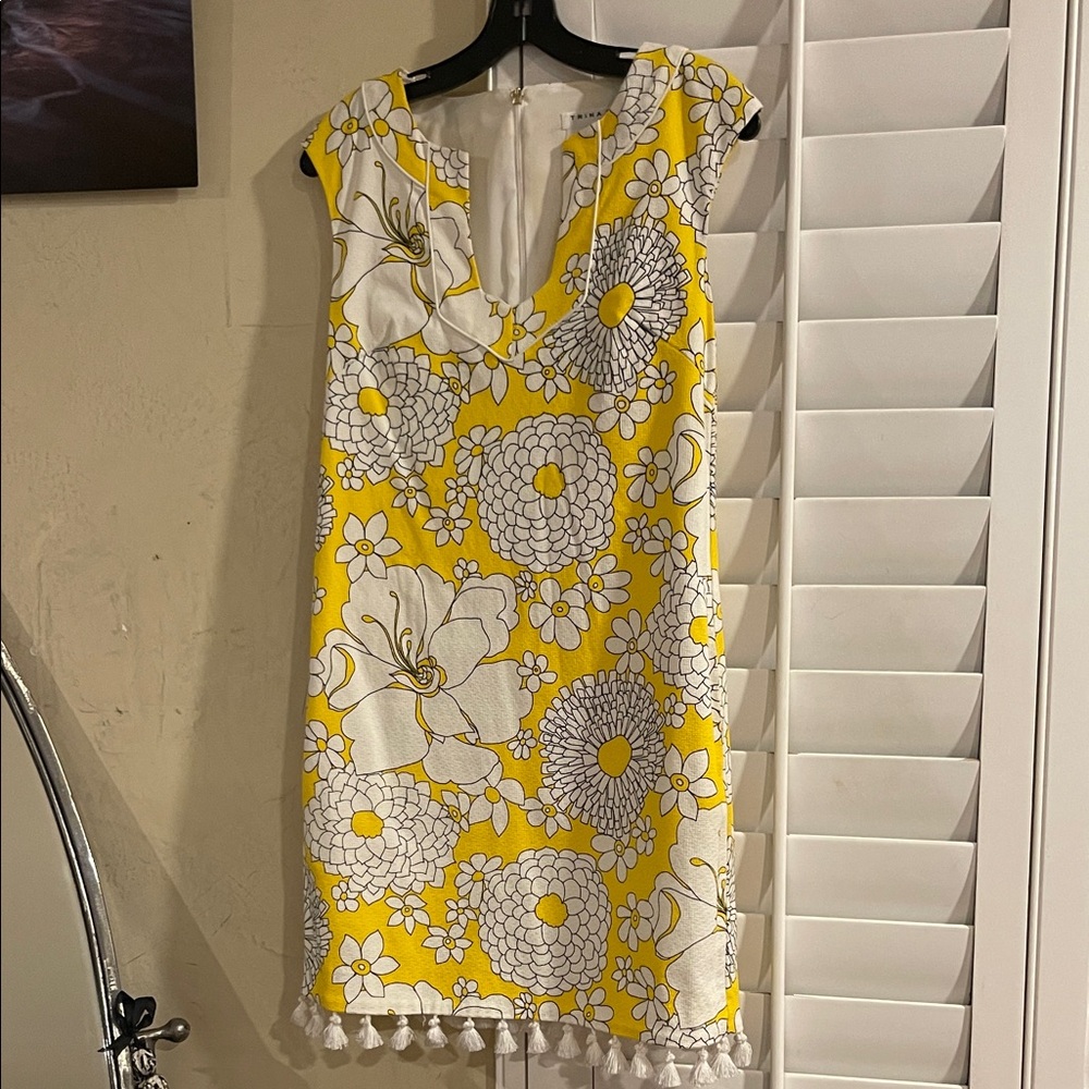 Trina Turk Yellow and White Floral Mini Dress